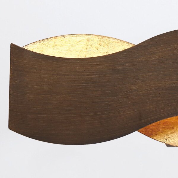 Wandlampe LED Metall 61 cm breit in Bronze Gold Up Down