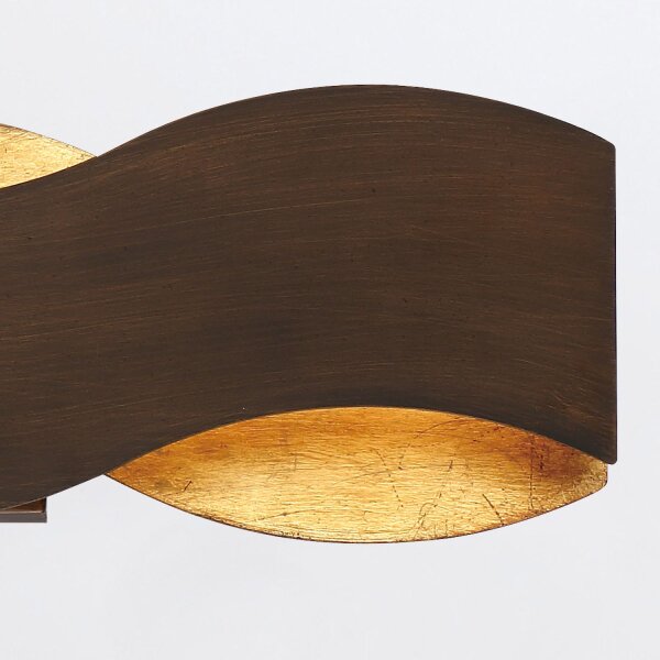 Wandlampe LED Metall 61 cm breit in Bronze Gold Up Down