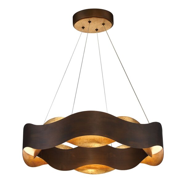Hängelampe LED rund Ø 61 cm Metall in Bronze Gold Modern