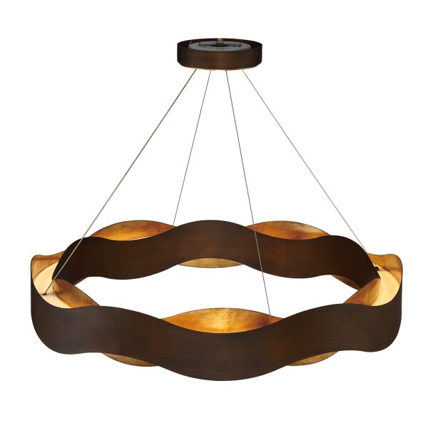 Hängelampe LED rund Ø 61 cm Metall in Bronze Gold Modern