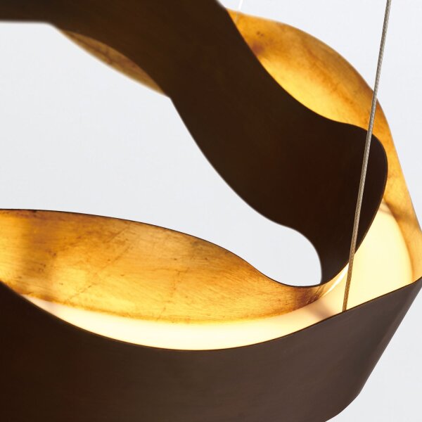 Hängelampe LED rund Ø 61 cm Metall in Bronze Gold Modern