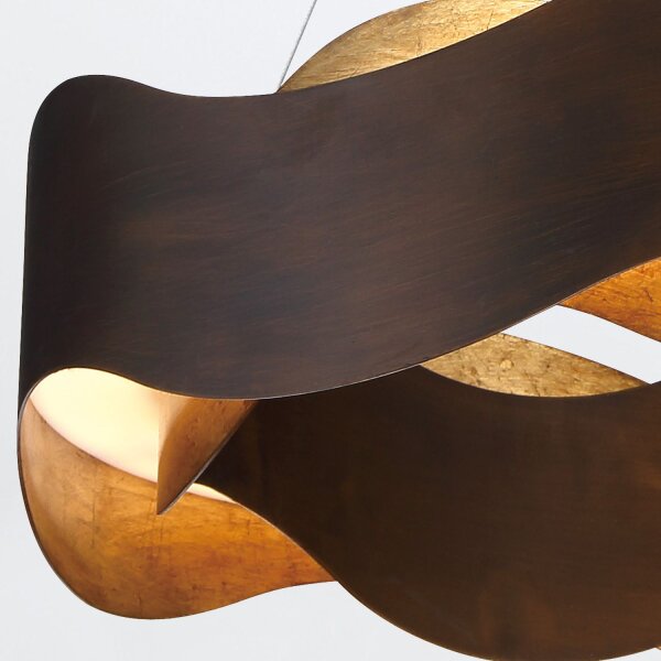 Hängelampe LED rund Ø 61 cm Metall in Bronze Gold Modern