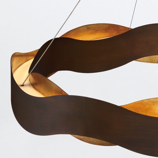 Hängelampe LED rund Ø 61 cm Metall in Bronze Gold Modern