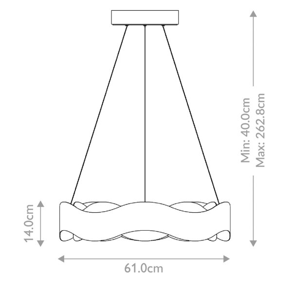 Hängelampe LED rund Ø 61 cm Metall in Bronze Gold Modern