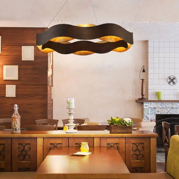 LED Pendelleuchte Modern rund Ø 85 cm in Bronze Gold