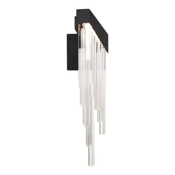 LED Wandlampe Schwarz H: 50,8 cm 3000 K dekorativ