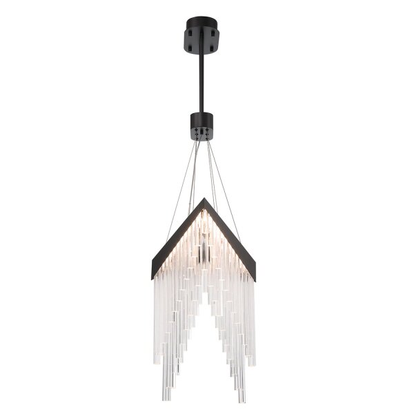 Hängelampe LED B: 81 cm Schwarz 3000 K Metall Acrylkristalle