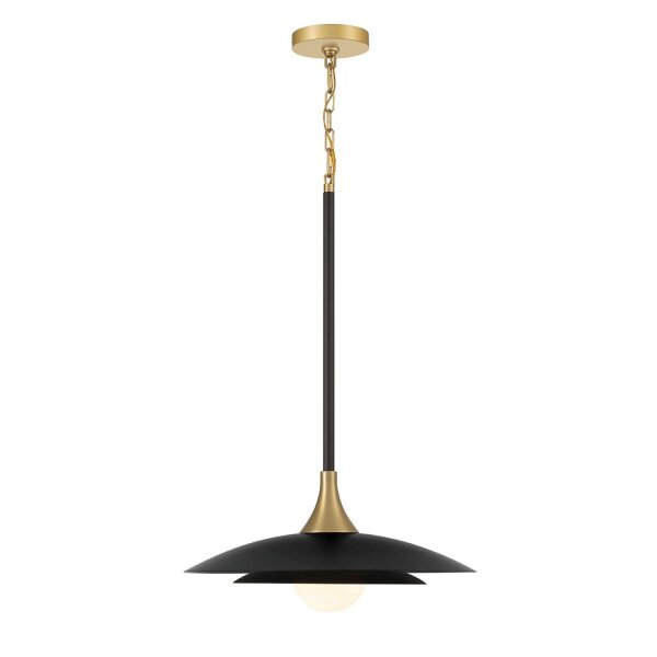 LED Hängelampe Schwarz Gold Ø 46 cm Retro 3000K Stahl Glas