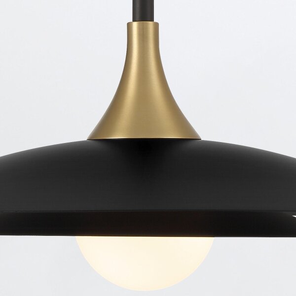 LED Hängelampe Schwarz Gold Ø 46 cm Retro 3000K Stahl Glas