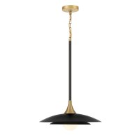 LED Hängelampe Schwarz Gold Ø 46 cm Retro...