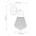 Wandlampe Metall Glas 29,5 cm hoch in Messing Antik E27
