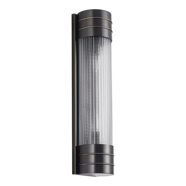 Wandlampe Metall Glas 46,7 cm hoch 2x E27 in Bronze Antik