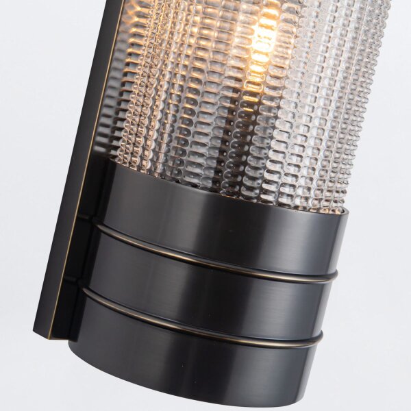 Wandlampe Metall Glas 46,7 cm hoch 2x E27 in Bronze Antik