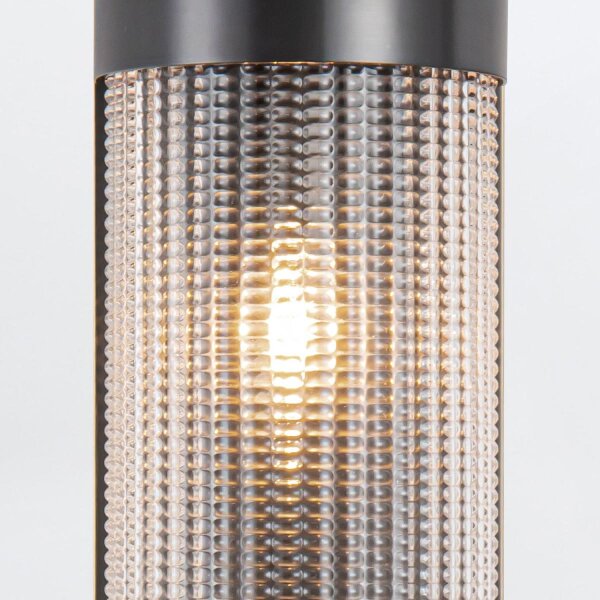 Wandlampe Metall Glas 46,7 cm hoch 2x E27 in Bronze Antik
