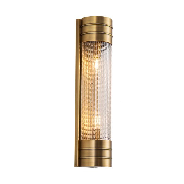 Art Déco Wandleuchte innen 46,7 cm hoch in Messing antik E27