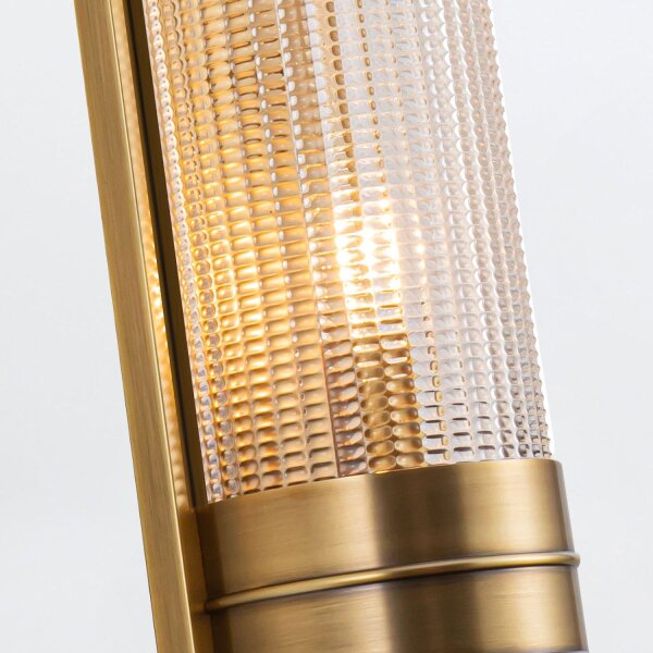 Art Déco Wandleuchte innen 46,7 cm hoch in Messing antik E27