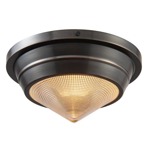 Deckenleuchte rund D: 25,7 cm Metall Glas E14 Art Déco