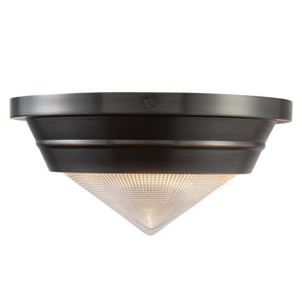 Deckenleuchte rund D: 25,7 cm Metall Glas E14 Art Déco