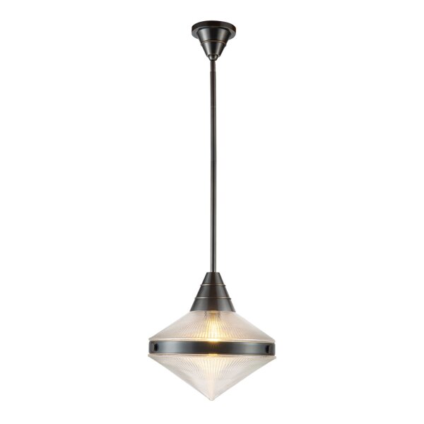 Hängeleuchte Glas Metall Ø 34,3 cm in Bronze Antik E27