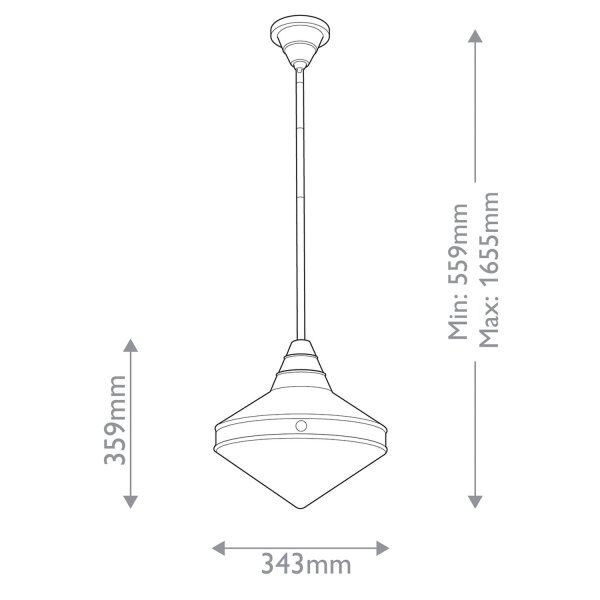 Pendelleuchte rund Ø 34,3 cm Metall Glas E27 in Messing antik