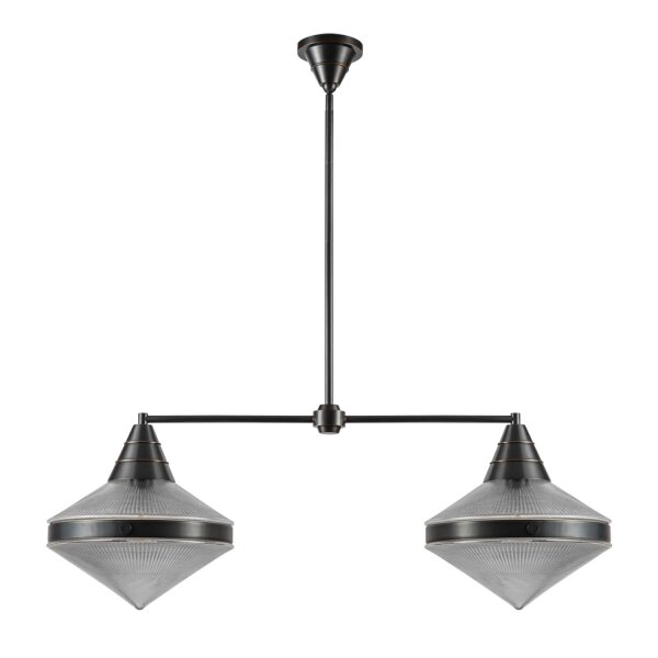 Pendelleuchte Art Déco B: 103,2 cm Bronze Antik 2-flammig E27