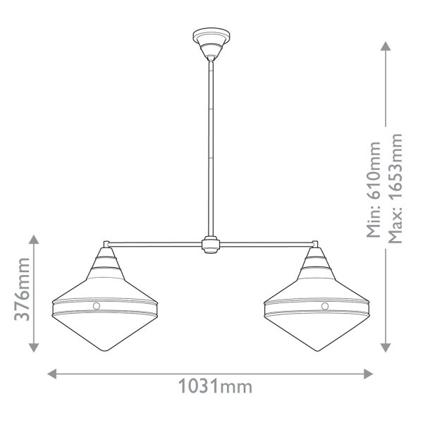 Pendelleuchte Metall Glas B: 103,2 cm in Messing antik E27