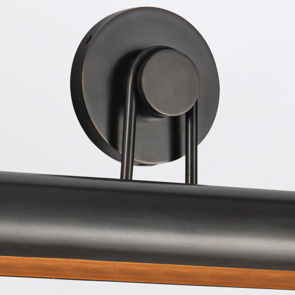 Bilderlampe Metall 81,3 cm breit groß in Bronze Antik 2x E27