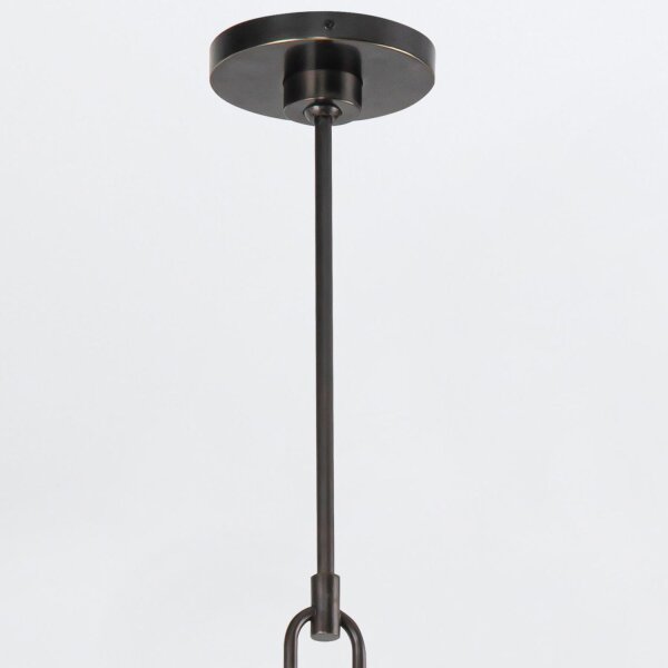 Hängeleuchte Metall Glas B: 81,6 cm in Bronze Antik 6x E27