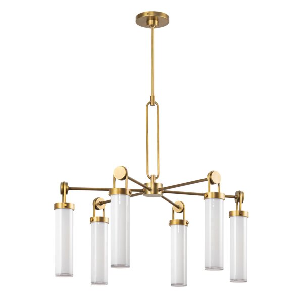 Pendelleuchte Messing Antik Weiß B: 81,6 cm E27 Metall Glas