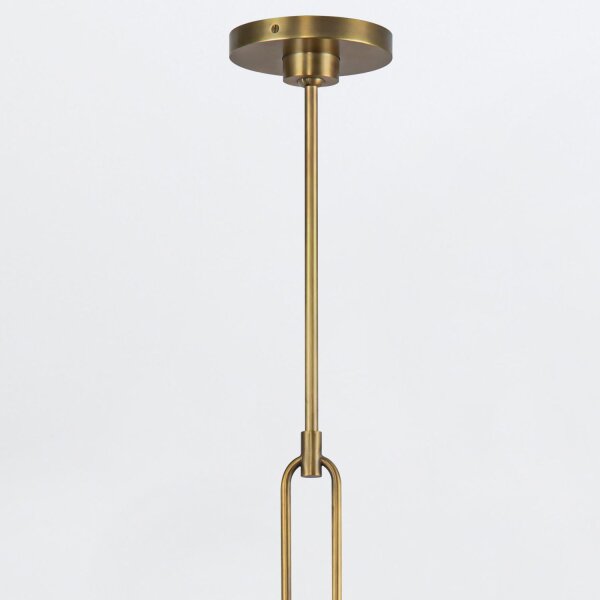 Pendelleuchte Messing Antik Weiß B: 81,6 cm E27 Metall Glas