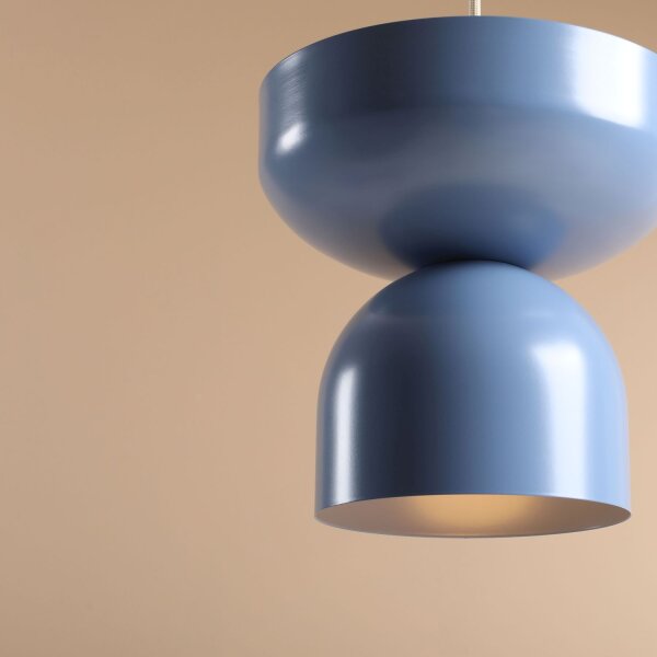 Hängelampe Blau Metall B:30 cm E27 wohnlich elegant