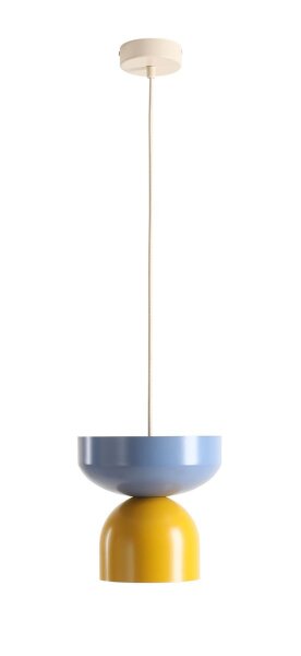 Pendelleuchte Blau Gelb B:30 cm E27 blendarm elegant