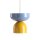 Pendelleuchte Blau Gelb B:30 cm E27 blendarm elegant