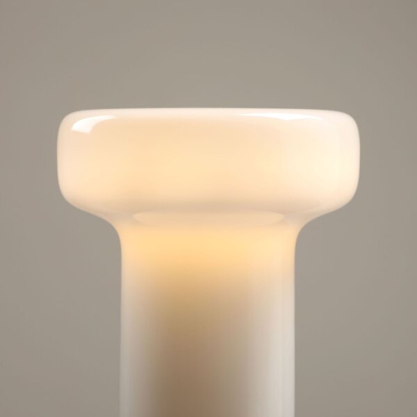 Tischleuchte Glas Weiß H:29 cm E14 wohnlich blendarm
