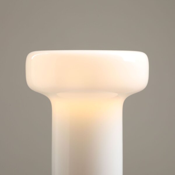 Tischleuchte Glas Weiß 19 cm E14 wohnlich blendarm