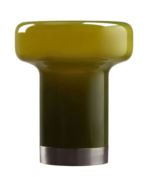 Tischlampe Glas Limette klein H:29 cm E14 wohnlich rund
