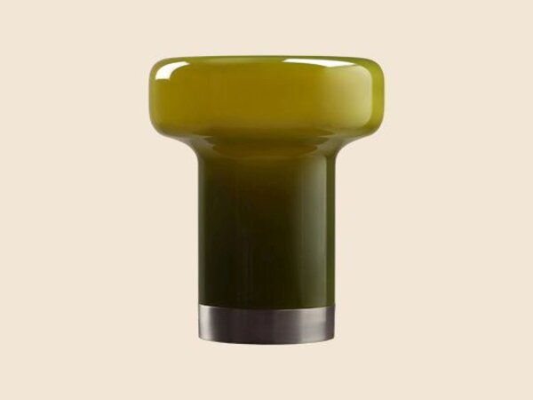 Tischlampe Glas Limette klein H:29 cm E14 wohnlich rund