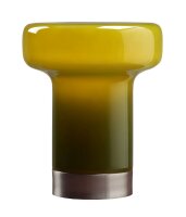 Tischlampe Glas Limette 19 cm klein E14 gemütlich rund