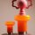 Tischlampe Glas Orange H:29 cm klein E14 wohnlich rund