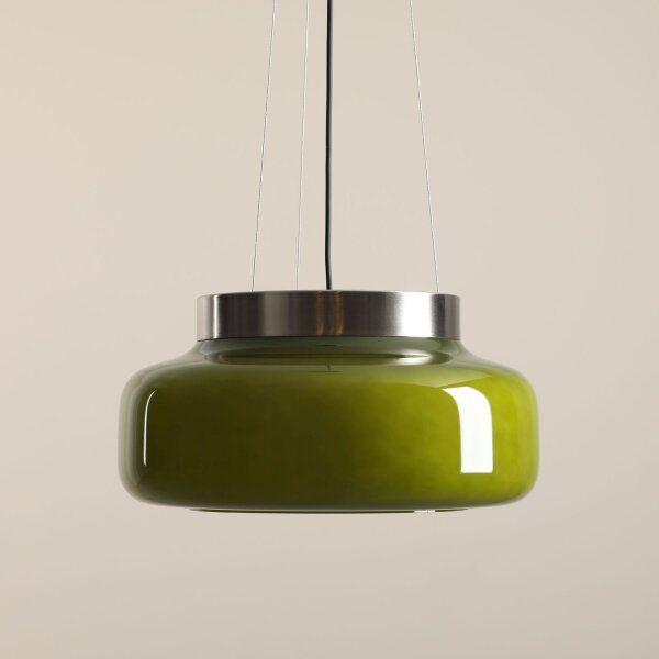 Pendelleuchte Limette Glas Ø39 cm GX53 wohnlich rund