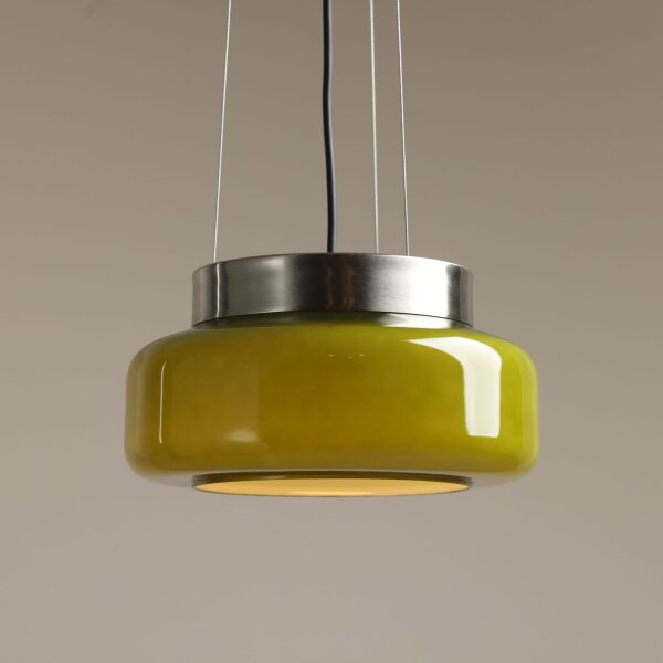 Hängelampe Limette Glas Ø24 cm rund GX53 gemütlich