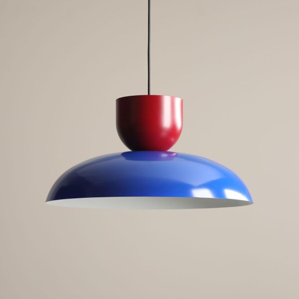 Pendelleuchte Rot Blau Metall B:47 cm E27 wohnlich rund