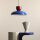 Pendelleuchte Rot Blau Metall B:47 cm E27 wohnlich rund