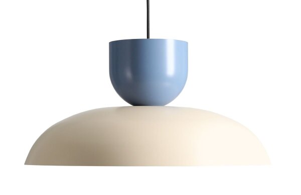 Hängelampe Blau Creme Metall rund B:47 cm E27 wohnlich