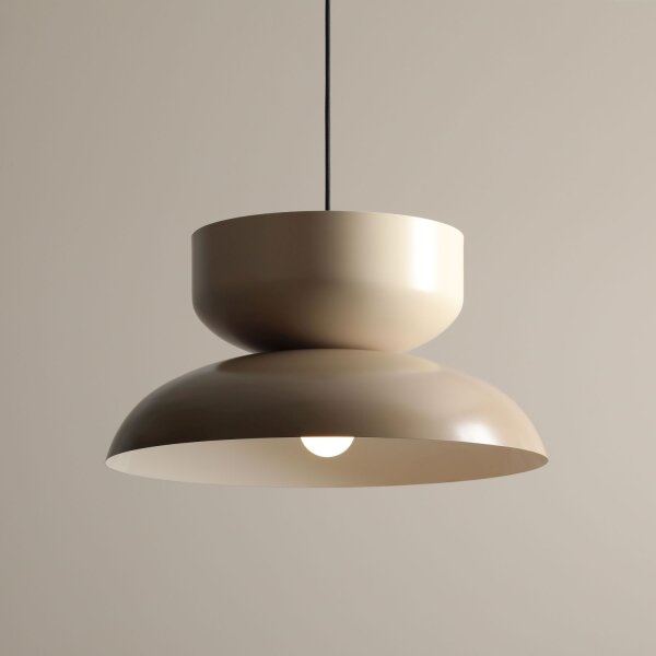 Pendelleuchte Creme Beige Metall B:47 cm E27 gemütlich