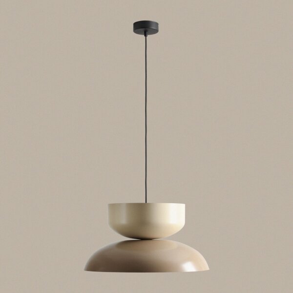 Pendelleuchte Creme Beige Metall B:47 cm E27 gemütlich