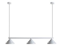 H&auml;ngelampe Metall Glas Blaugrau L:106 cm G9 3-flammig