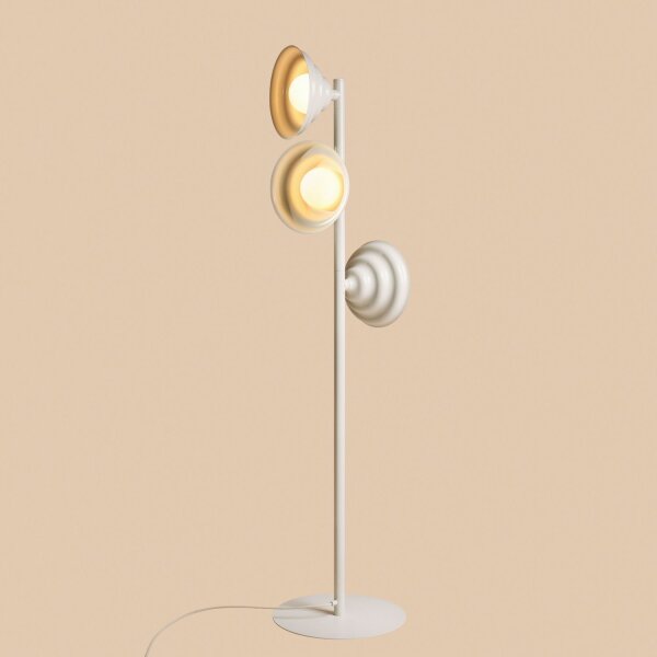 Stehleuchte Metall Glas Creme H:148 cm G9 elegant