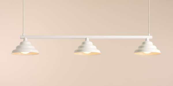 Hängelampe Glas Metall Creme L:106 cm G9 3-flammig