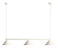 H&auml;ngelampe Glas Metall Creme L:106 cm G9 3-flammig